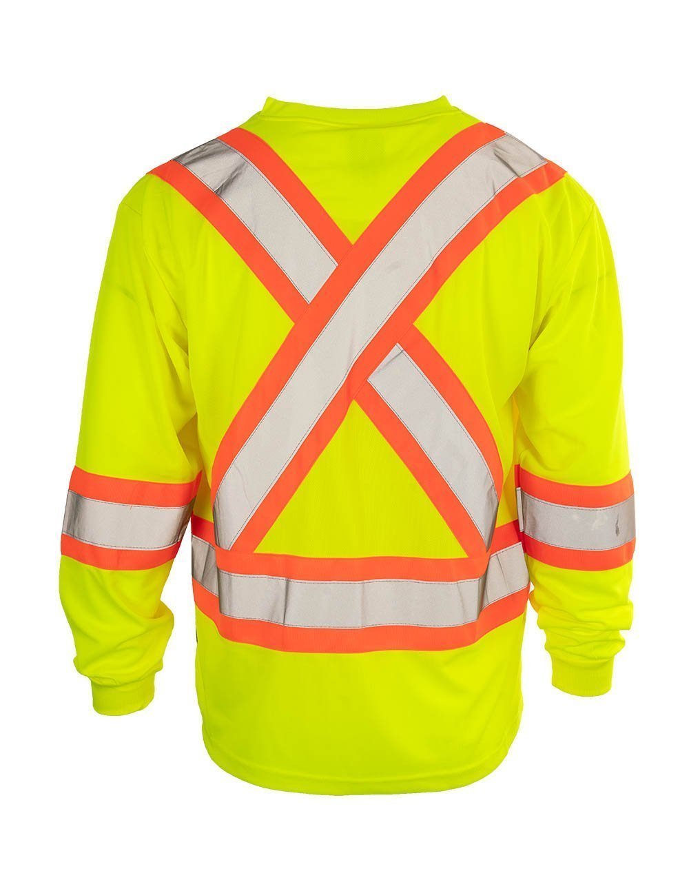 Forcefield Custom Printed Hi Vis V-Neck Long Sleeve Safety Tee - Image 6