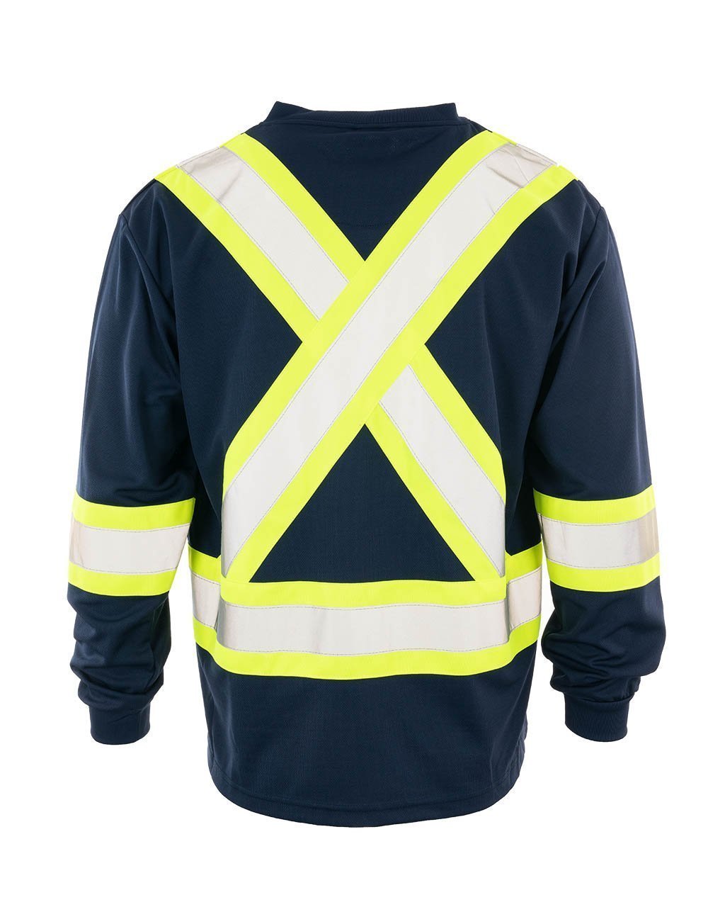 Forcefield Custom Printed Hi Vis V-Neck Long Sleeve Safety Tee - Image 8