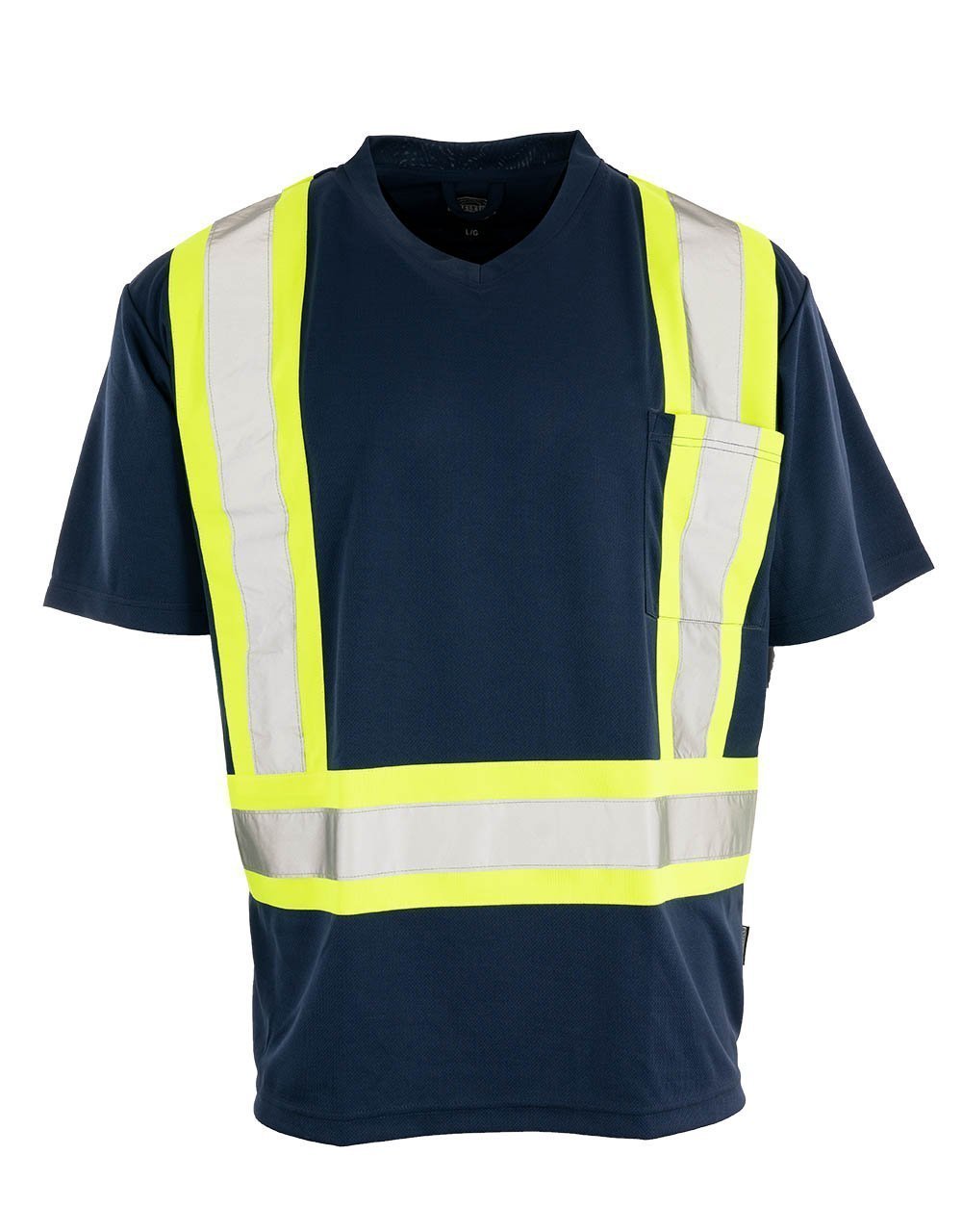 Forcefield Custom Printed Hi Vis V-Neck Short Sleeve Safety Tee Shirt - Image 3