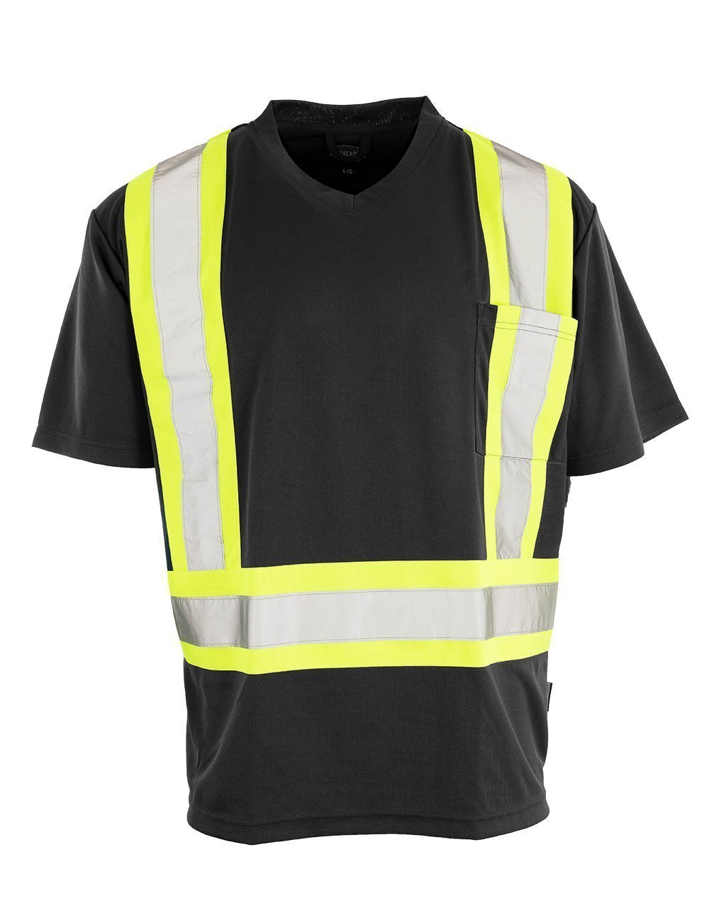 Forcefield Custom Printed Hi Vis V-Neck Short Sleeve Safety Tee Shirt - Image 5