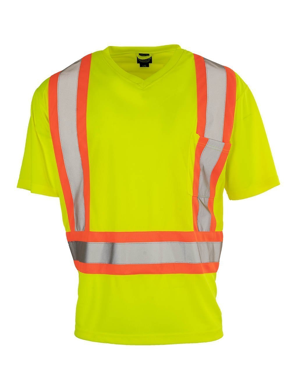 Forcefield Custom Printed Hi Vis V-Neck Short Sleeve Safety Tee Shirt - Image 7