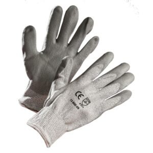 Forcefield Grey HPPE Cut Resistant Glove, Polyurethane Palm Coated