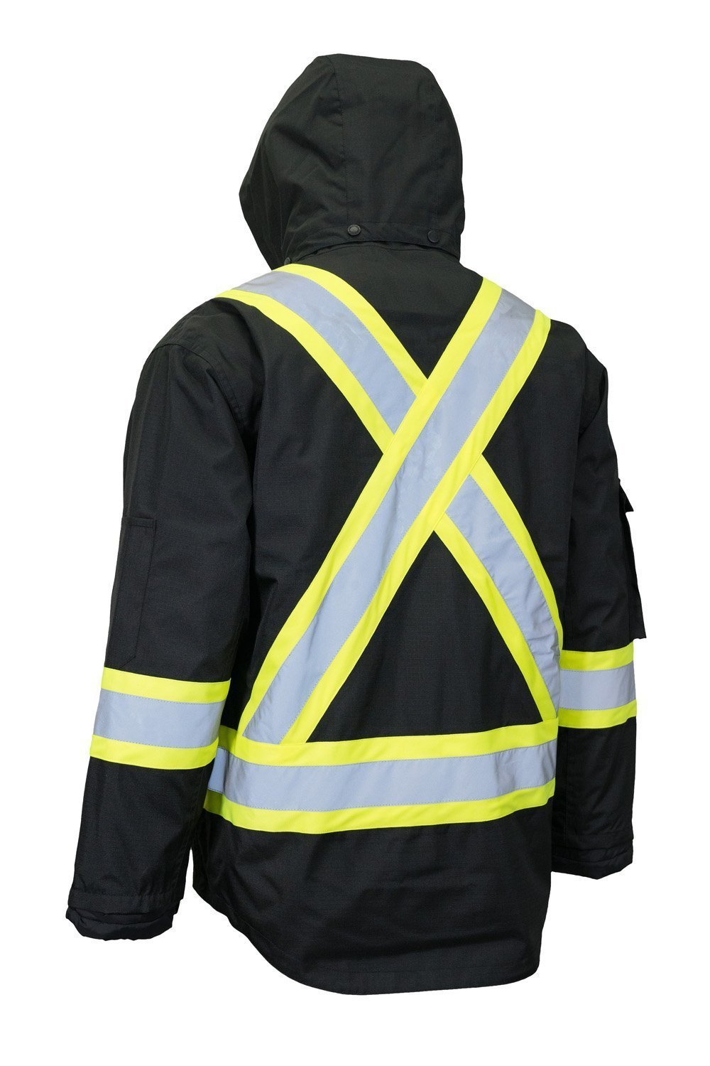 Forcefield Hi Vis Winter Safety Parka with Removable Down Insulated Nylon Puffer Jacket - Image 2