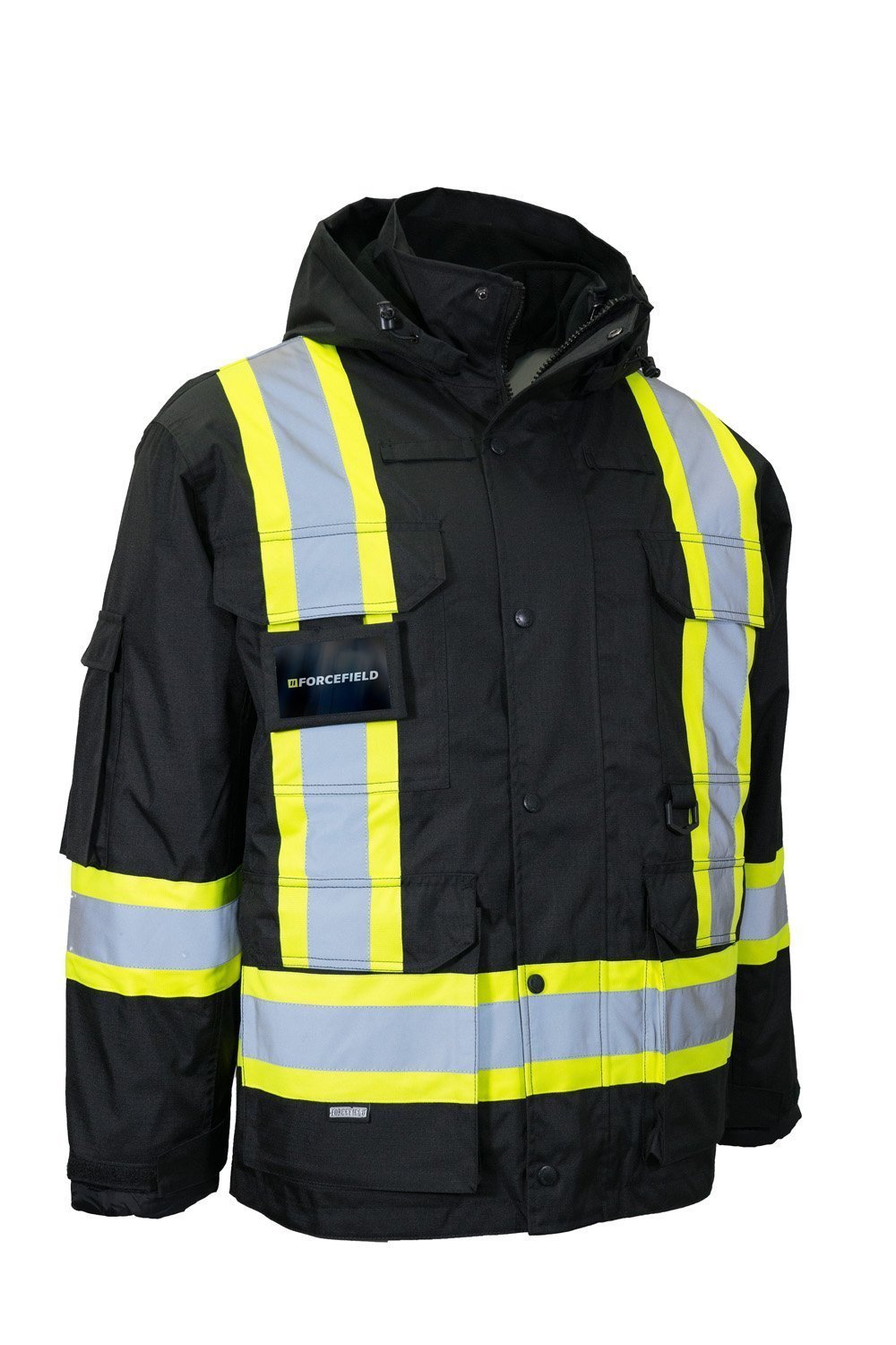Forcefield Hi Vis Winter Safety Parka with Removable Down Insulated Nylon Puffer Jacket - Image 4