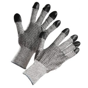 Forcefield HPPE Cut Resistant Glove with Nitrile Dots on Palm & Nitrile-Dipped Finger Tips