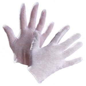 Forcefield Lisle White Cotton Inspector's Gloves, Slip On