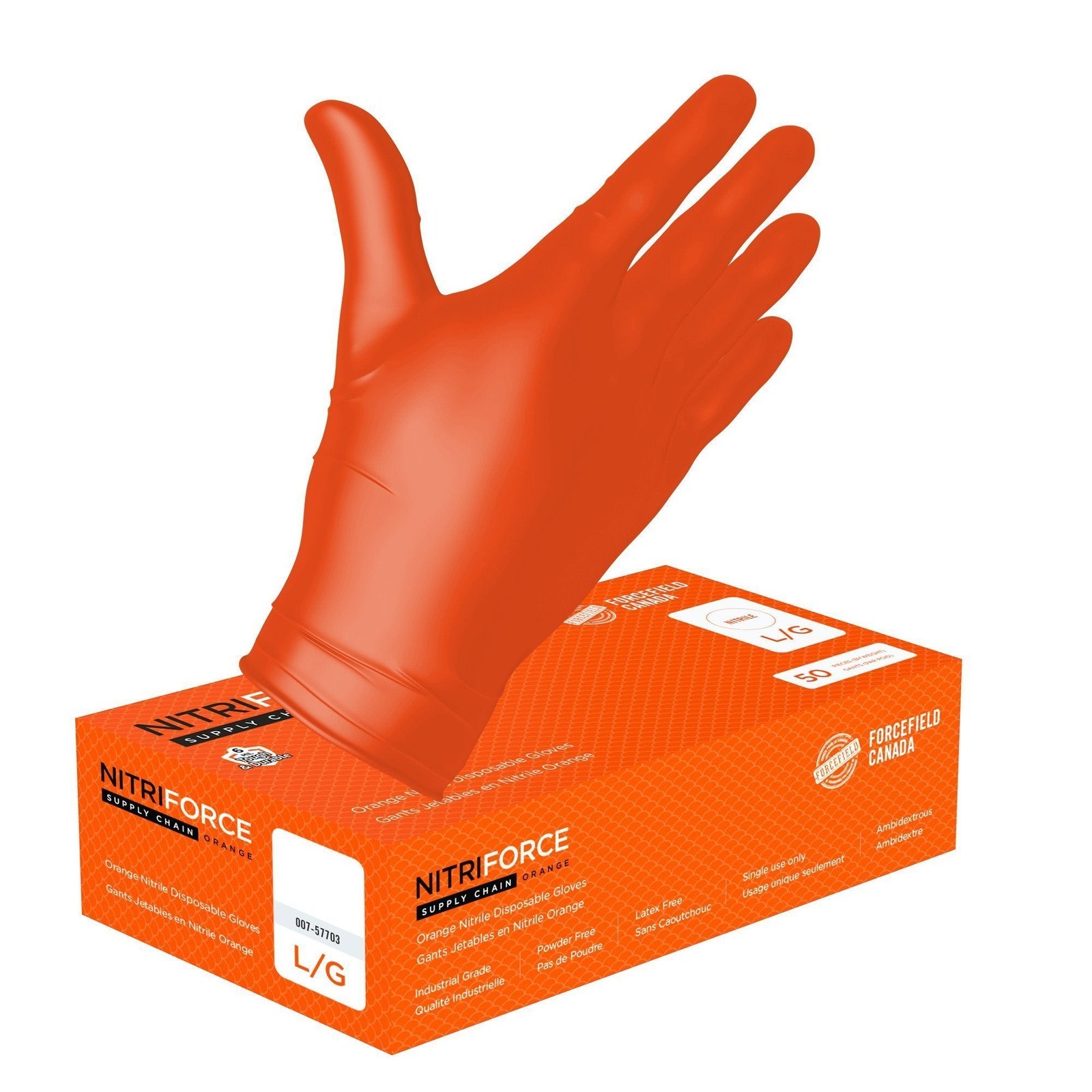 Forcefield NitriForce Supply Chain Textured Nitrile Disposable Gloves (Case of 500 Gloves)