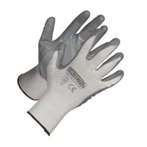 Forcefield Grey Seamless Knit Nylon Nitrile Palm Coated Work Gloves