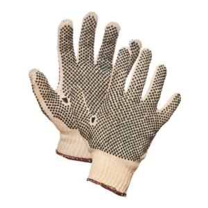 Forcefield String Knit Work Gloves with PVC Dots on Both Sides