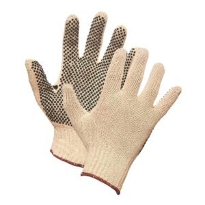 Forcefield String Knit Work Gloves with PVC Dots on Palm