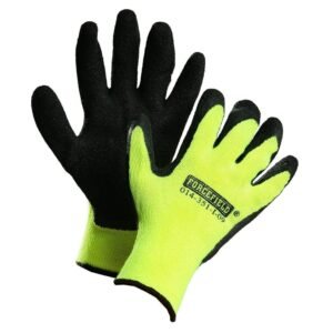 Forcefield Winter Grip Gloves, Palm Coated with Black Crinkle Latex
